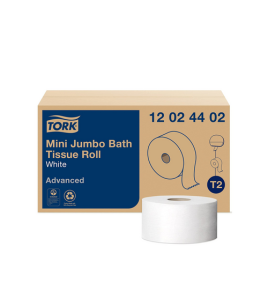 TORK 12024402 Mini Jumbo Bath Tissue Roll, White 12 rolls of 571 feet x 3.55' , 2ply 2.3 core TORK 12024402 Mini Jumbo Bath Tissue Roll, White 12 rolls of 571 feet x 3.55' , 2ply 2.3 core