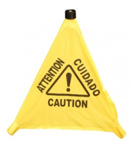 Pop-Up Trilingual Caution Sign Pop-Up Trilingual Caution Sign
