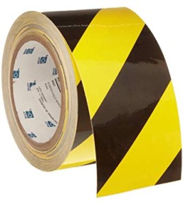 Aisle/hazard marking tape -black and yellow -2" x 33 m 24 rolls case  Aisle/hazard marking tape -black and yellow -2" x 33 m 24 rolls case