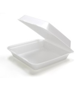 Pactiv 0801 Foam Hinged Lid Containers White Medium One Compartment 150pcs / Case Pactiv 0801 Foam Hinged Lid Containers White Medium One Compartment 150pcs / Case